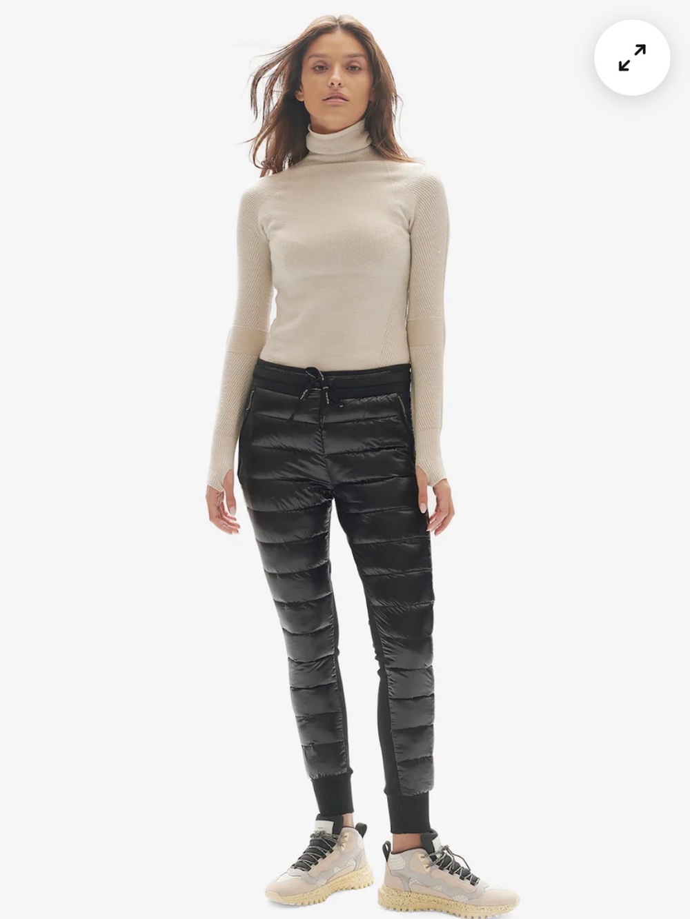 Holden Hybrid Down Fleece Joggers Leggings in Black Size Medium Ski